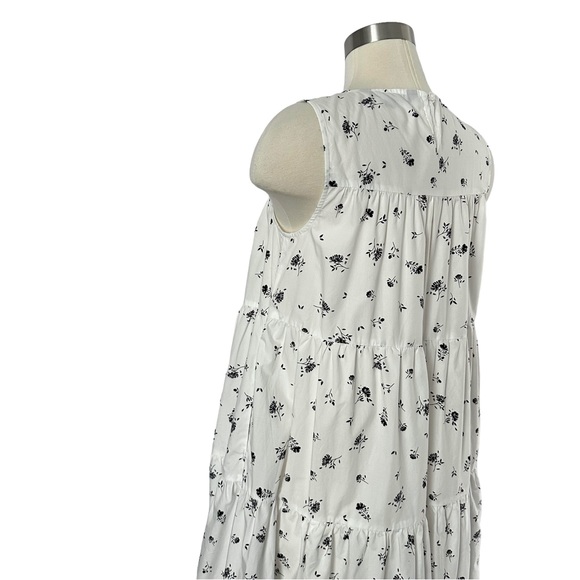 Banana Republic White Floral Cotton Sleeveless Trapeze Dress Size Small - Picture 5 of 13